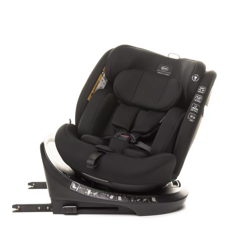 4Baby | Kindersitz - mit 360 Grad drehbarem Isofix-System, I-SIZE, 0-36 kg, 40-150 cm, vorwärts- und rückwärtsgerichtet, Schwarz - ROTO-FIX