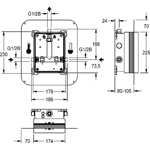 KWC Rohbauset DN15, mit Schiebe-Klebeflansch, 1 Stk.