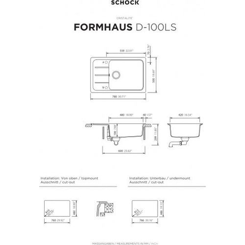 SCHOCK Spüle FORMHAUS D-100LS in NERO