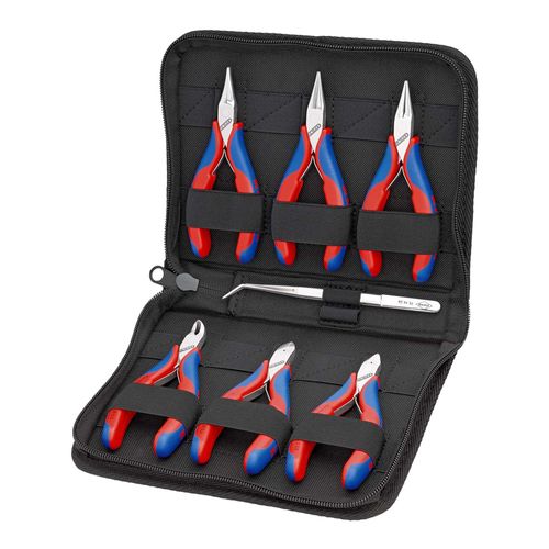 KNIPEX 00 20 16 Elektronikzangen-Set mit Werkzeugen für Arbeiten an elektronischen Bauteilen 7-teilig 215 mm)