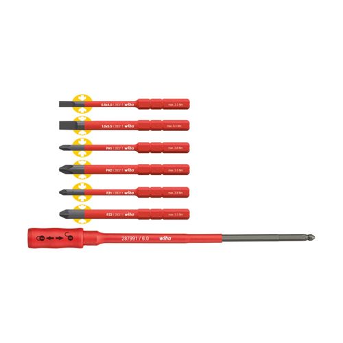 Wiha Bit Set slimBit electric gemischt mit slimBit Halter 7-tlg. (36079)