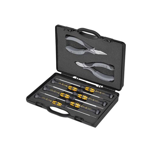 KNIPEX 00 20 18 ESD Elektronikzangen-Set mit Werkzeugen für Arbeiten an elektronischen Bauteilen 5-teilig 200 mm)