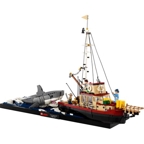 LEGO Ideas Der weiße Hai, Abenteuer-Set für Film-Enthusiasten, Diorama-Bauset für Erwachsene, beinhaltet die Orca sowie Minifiguren Hooper, Quint und Chief Brody, Geschenk für Vater oder Mutter 21350