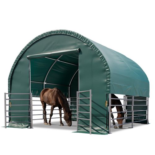 Weidezelt 4x4 m PVC Plane 2300 Newton - für Betonuntergrund - grün