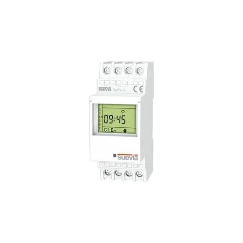Suevia Zeitschaltuhr für Hutschiene DigiPro 2 2 Wechsler 16 A 250 V/AC Tagesprogramm, Wochenprogramm, Ferienprogramm, Impulsprogramm