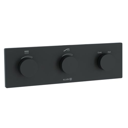 KLUDI TRONIC / PUSHTRONIC elektronisches Unterputz-Thermostat, UP-Rohbau-Set mit Feinbau-Set, HotStop, 3830039-00