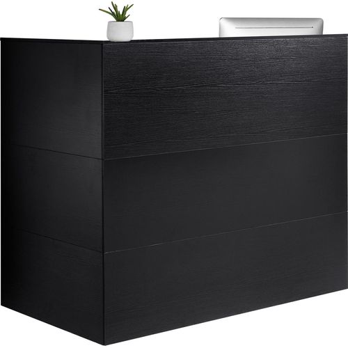 VEVOR Rezeption Empfangstresen Empfangstisch L-förmiger Thekentisch, Empfangstheke Verkaufstresen mit Schubladen und Aufbewahrungsschrank