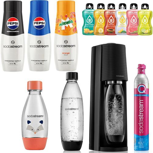 SODASTREAM TERRA SATURATOR KARTUSCHENFLASCHEN 1x 1L FUSE 1x 0,5L LH + 3x Sirup