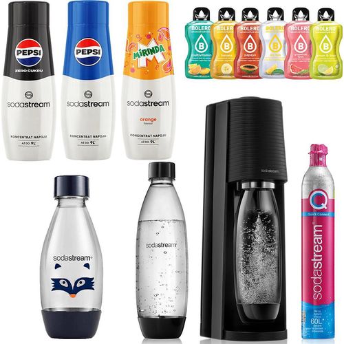 SODASTREAM TERRA SATURATOR KARTUSCHENFLASCHEN 1x 1L FUSE 1x 0,5L LH + 3x Sirup