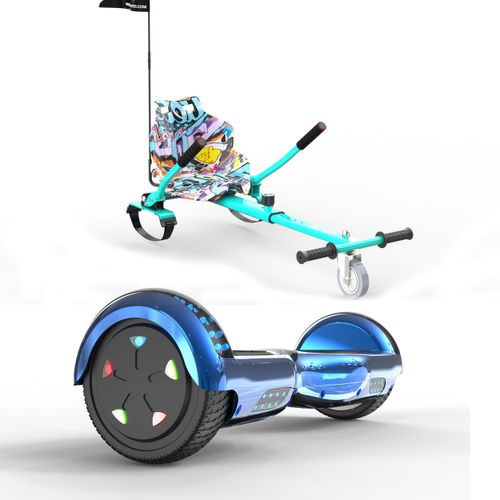 RCB 6,5" Hoverboard ,Hoverboard Kinder mit Go-Kart,Offroad-Hoverboards mit Bluetooth LED Geschenk für Kinder Erwachsene