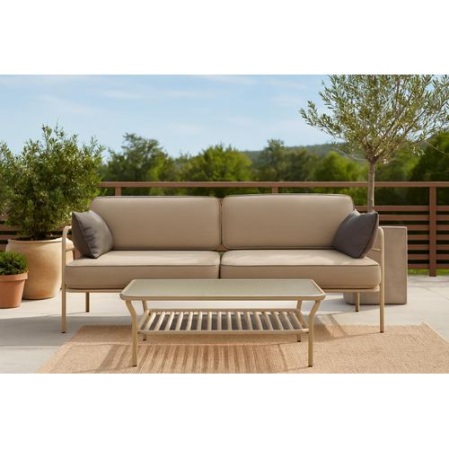 Gartenset Teneryfa Sofa 3 Sitzer mit Glastisch