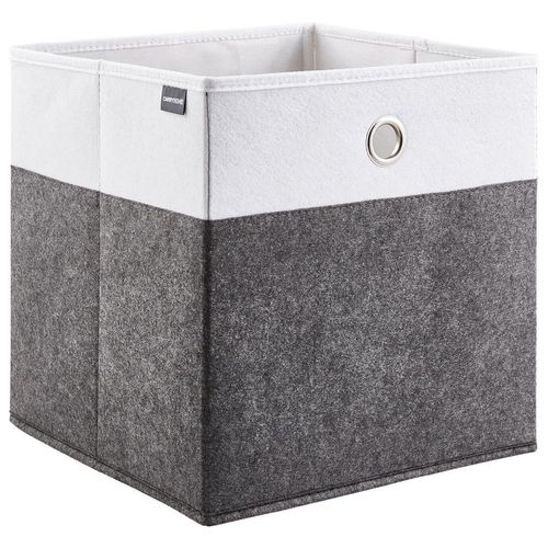 Carryhome Faltbox, Anthrazit, Weiß, Metall, Textil, Karton, 32x32x32 cm, faltbar, Ordnen & Aufbewahren, Aufbewahrungsboxen, Faltboxen