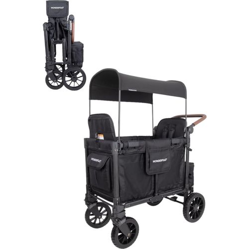 Wonderfold W2 Luxe Pro KinderVan für 2 Kinder, Wonderfold:Jet Black