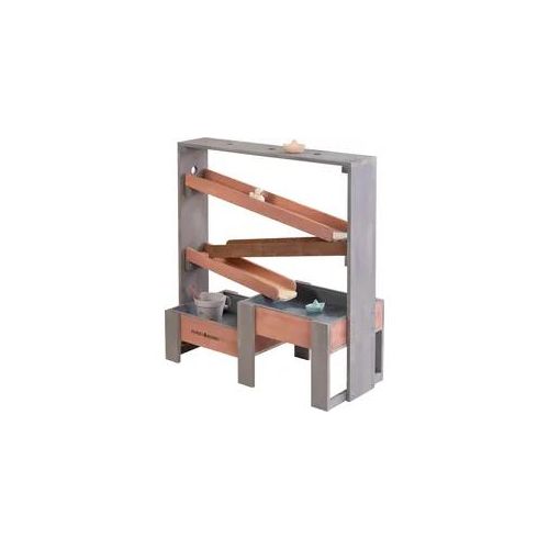 Wasserbahn MUDDY BUDDY "Aqua Tower", rosa (warmgrau, puderrosa), Wasserbahnen, Kinder, B/H/L: 44cm x 105cm x 100cm, Holz, inkl 2 großer Auffangbecken, warmgrau-puderrosa, B:44cm H:105cm L:100cm
