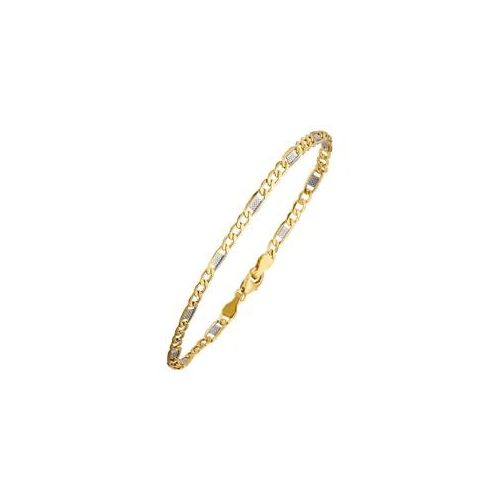 Goldarmband JOBO, gold (gelbgold 333), Armbänder, Damen, 19cm, Gelbgold 333, Goldarmband, Steg-Panzerarmband 333 Gold bicolor 19 cm
