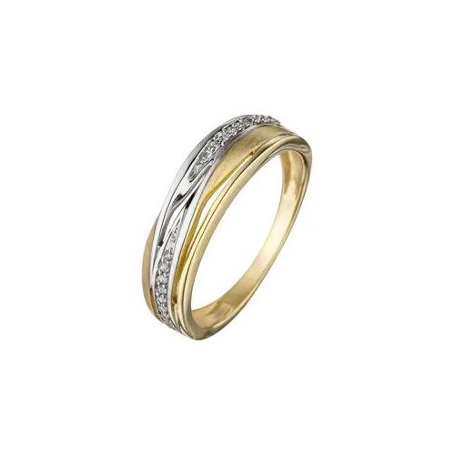 Goldring JOBO Gr. 50, gold (gelbgold 333), Fingerringe, Damen, 50, Gelbgold 333, Goldring, 333 Gold bicolor mit 18 Zirkonia