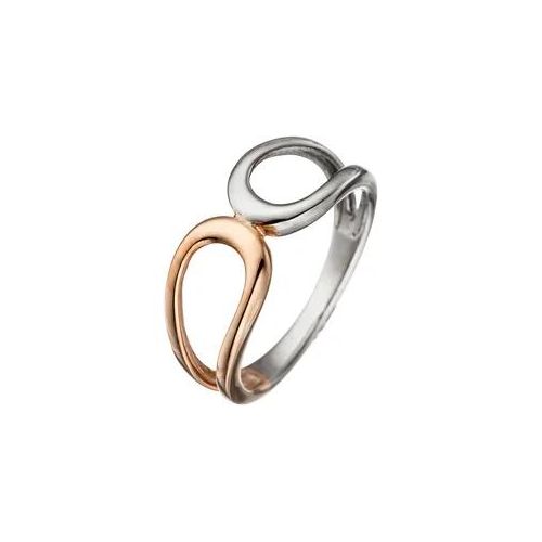 Silberring JOBO Gr. 58, silber (silber 925), Fingerringe, Damen, 58, Silber 925 (Sterlingsilber), Silberring, 925 Silber bicolor vergoldet