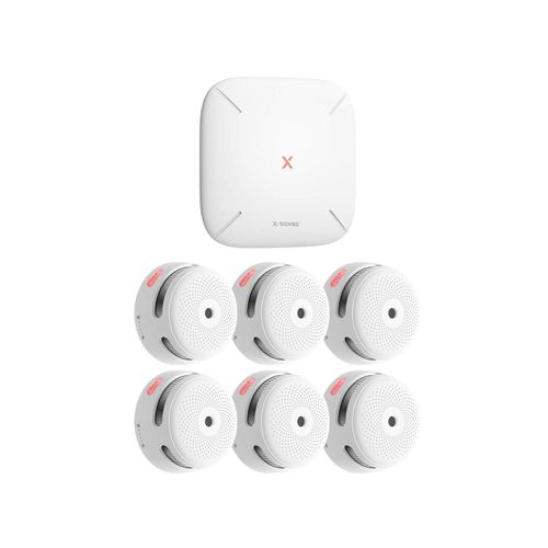 X-Sense FS61 RF-Rauchmelder-Set mit Basisstation SBS50 und 6x Smart-Rauchmelder XS01-M