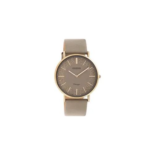 Quarzuhr OOZOO, grau (taupe), Armbanduhren, Damen, Quarzuhr, Armbanduhr, Damenuhr, Lederarmband