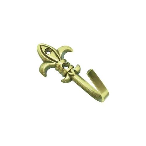 Raffhaken GARDINIA "Zierhaken (Raffhaken) Lilie" Gr. 1, grau (messingfarben), L:5,5cm, Raffhalter, zum Raffen und Drapieren