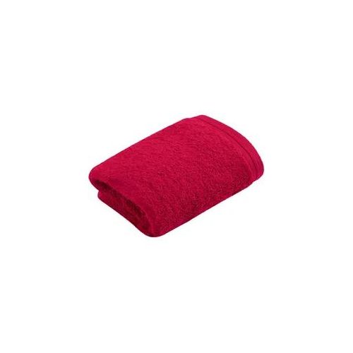 Waschlappen VOSSEN "Vegan Life", rot (kirschrot), 3 Stk., Walkfrottee, Handtücher, 100% vegan