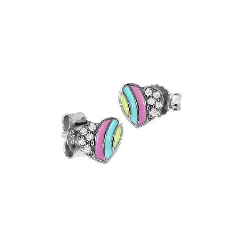 Paar Ohrstecker OSTSEE-SCHMUCK "Ostsee-Schmuck Ohrstecker kleines Herz Ohrstecker kleines Herz", bunt, Ohrringe, Damen, 6 x 6mm, Silber 925 (Sterlingsilber)
