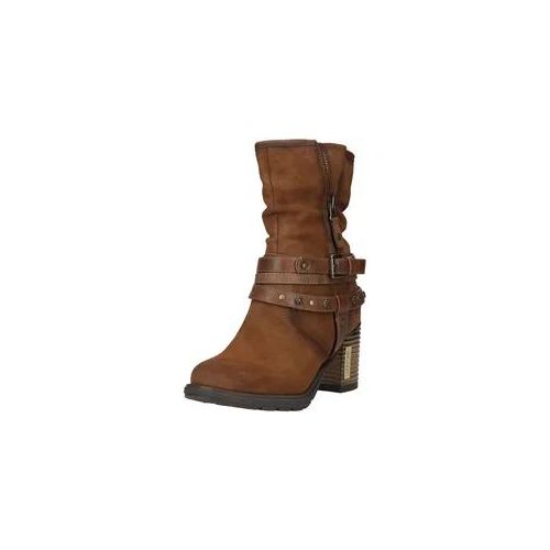 High-Heel-Stiefelette MUSTANG SHOES "Mustang Shoes Stiefelette Lederimitat", Damen, Gr. 38, whisky, Lederimitat, Schuhe