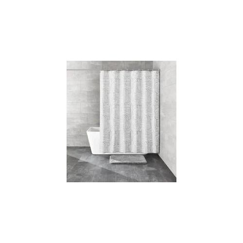 Duschvorhang KLEINE WOLKE "Linja", nebel, B:180cm H:200cm, Polyethylen-Vinylacetat (PEVA), Duschvorhänge