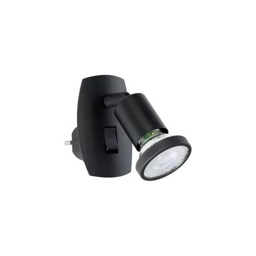 EGLO Steckdosenleuchte "PARRINI Steckerlampe - Stahl, Kunststoff - GU10 - 1X4,5W - IP20", schwarz, 1, H: 10cm, 1 Stk., Leuchten, Steckdosenspot, Steckdosenstrahler, Schalfzimmerleuchte, L7 x H10 cm