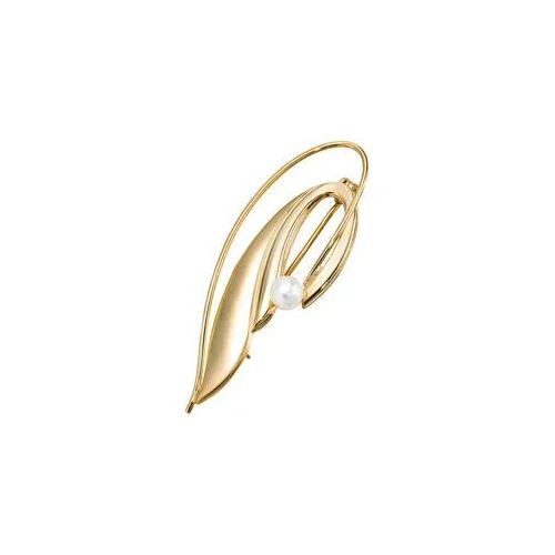Brosche JOBO "Perlenbrosche Goldbrosche", gelbgold 585, Broschen, Damen, Gelbgold 585, Perlen, Brosche, 585 Gold mit Perle