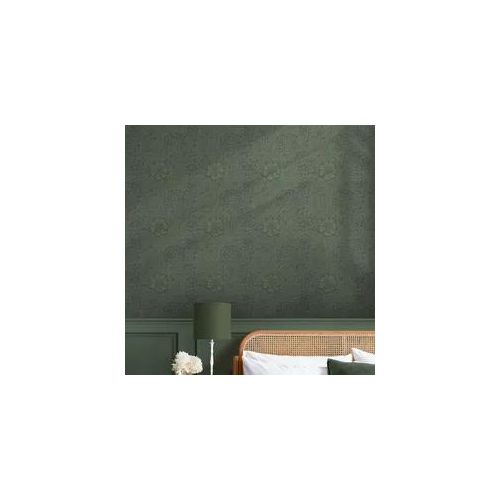 Vliestapete "Marigold Fibrous", grün (dunkelgrün), B:0,52m L:10m, Vlies, WILLIAM MORRIS AT HOME, Tapeten, Design Tapeten