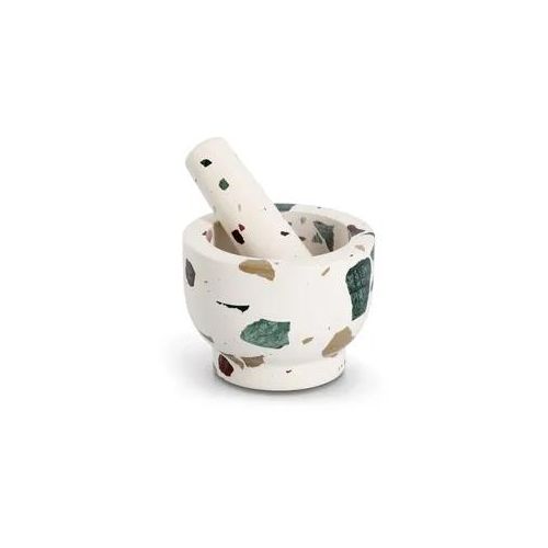 Mörser ZELLER PRESENT "& Stößel-Set, "Terrazzo", bunt, H:9cm Ø:12cm, Natur-Granit, Mörser, Mörser, Natur-Granit, 1,7 kg, 240 ml