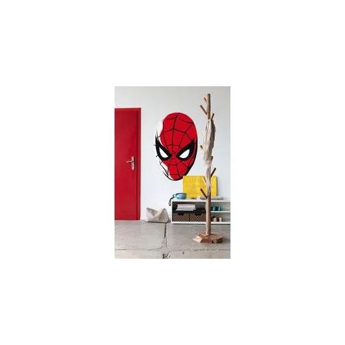 Fototapete KOMAR "Wandtattoo - Spider-Man Headshot - Größe 125 x 125 cm", rot, B:125m H:125m, Kunststoff, Tapeten