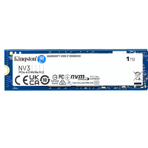 KINGSTON interne SSD "1000G NV3 M.2 2280 NVMe SSD", blau, 1000 GB, Schreibgeschwindigkeitmaximal 4000 MB/s Lesegeschwindigkeitmaximal 6000 MB/s, Festplatten