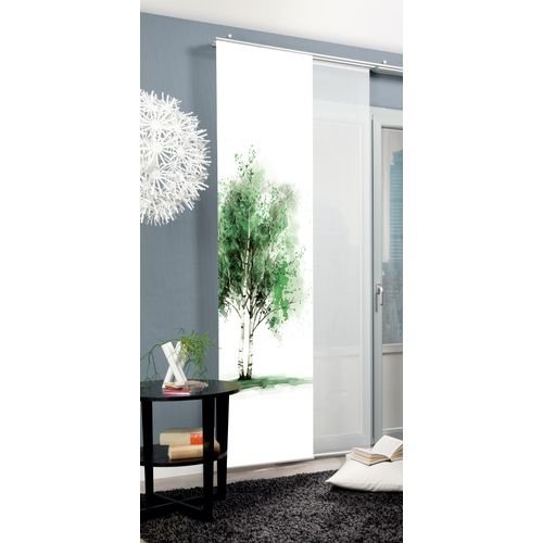Schiebegardine HOME WOHNIDEEN "TREE" Gr. 1, grün, B:60cm H:245cm, Polyester, Gardinen, Schiebegardine, Schiebewand Seidenoptik, Digitaldruck