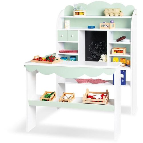 Kaufladen PINOLINO "Wilma", blau (weiß, türkis), Kaufläden, KinderB:82cm H:101cm T:86cm, MDF, Kaufladen, B:82cm H:101cm T:86cm