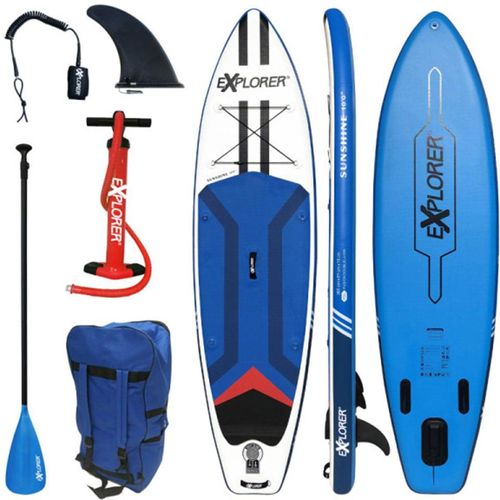 SUP-Board EXPLORER "Sunshine 10.0", bunt (blau, weiß, rot), Wassersportboards, 305x81x15cm 305cm, Kunststoff, SUP-Board