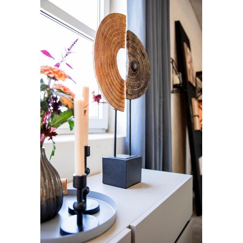 Wanddekoobjekt CASABLANCA BY GILDE "Skulptur Carve auf Sockel", beige (naturfarben), B:38,5cm H:71cm T:12,5cm, Polyresin (Kunststein), Wanddekoobjekte, Wanddekoobjekt