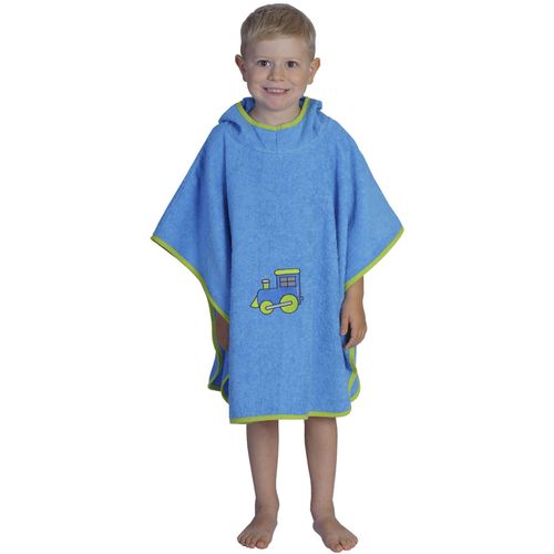 Badeponcho WÖRNER "Lok", ozean, L:60cm, Baumwolle, Hausmäntel, Badeponcho, maschinenwaschbar, trocknergeeignet