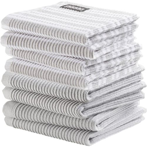 Spültuch DDDDD "Basic-Classic", grau (hellgrau), B:30cm L:30cm, 100% Baumwolle, Geschirrtücher, Spültuch, Combiset: 4 Basic & 4 Classic