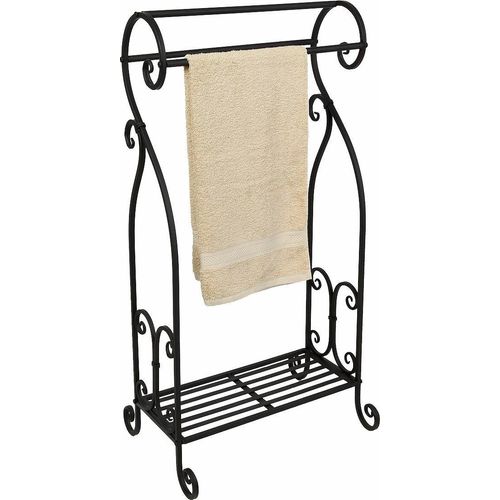 Handtuchhalter AMBIENTE HAUS, schwarz, B:45cm H:90cm T:33cm, Metall, Handtuchhalter, Handtuchhalter, (gedreht) 90 cm