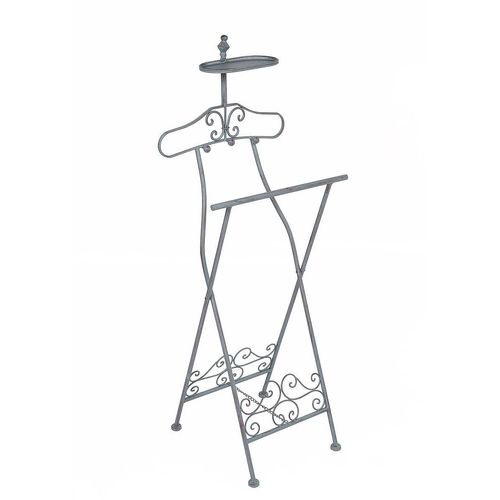 Herrendiener AMBIENTE HAUS "Eleganter Herrendiener - grau", grau (antikgrau), B:45cm H:119cm T:43cm, Schmiedeeisen, Herrendiener, Herrendiener