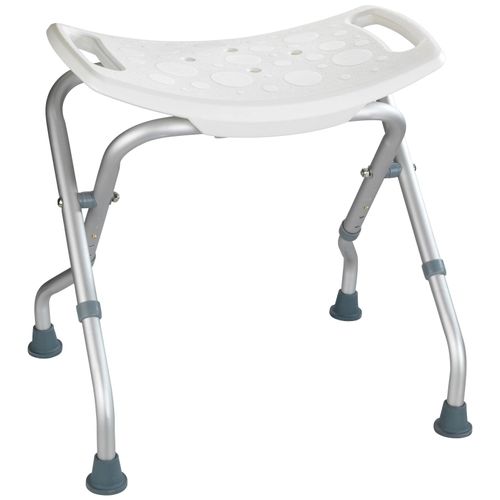 Badhocker WENKO "Secura", weiß (weiß, aluminium, grau), B:53,5cm H:48cm T:46,5cm, Hocker, Badhocker, bis 120 kg Tragkraft