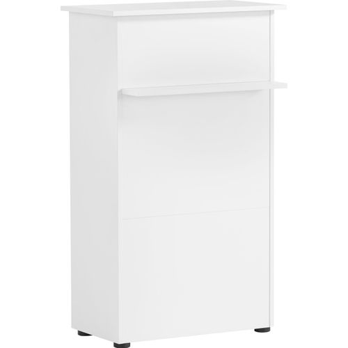 Empfangstheke SCHILDMEYER, weiß (mattweiß), B:65,8cm H:110,5cm T:44cm, Tische, Empfangstheke, Empfangstresen, 65x110 cm, Soft-Close-Ausstattung