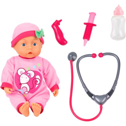 Babypuppe BAYER "Doktorpuppe", rosa (rosa, pink), Puppen, Baby, Babypuppe, mit Funktion