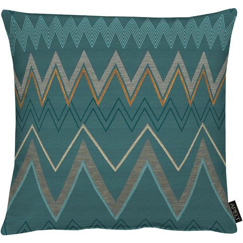 Dekokissen APELT "Indira" Gr. 1, blau (petrol, gemustert), B:49cm L:49cm, Baumwolle, Polyester, Dekokissen_Sitzkissen_Kissenhüllen, Dekokissen, Kissenhülle ohne Füllung, 1 Stück