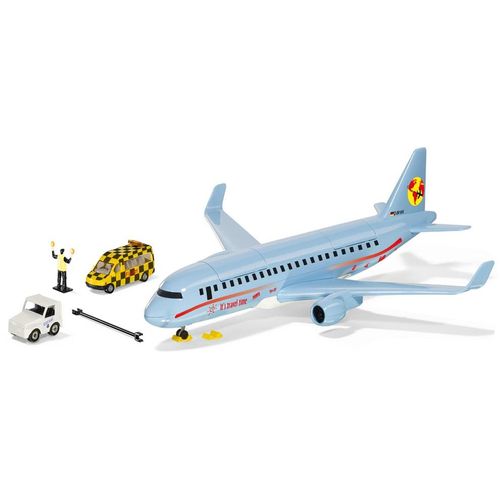 Spielzeug-Flugzeug SIKU "SIKU World, Verkehrsflugzeug (5402)", blau, Spielzeugfahrzeuge, KinderB:36cm H:13cm T:40cm, Spielzeug-Flugzeug, mit Licht, B:36cm H:13cm T:40cm