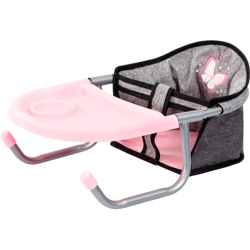 Puppenmöbel BAYER "Puppen-Tischsitz grau/rosa", rosa (grau, rosa schmetterling), Puppenmöbel, KinderB:23cm H:12cm T:37cm, Puppenmöbel, B:23cm H:12cm T:37cm