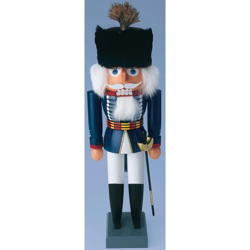 Nussknacker ALBIN PREISSLER "Husar, Weihnachtsdeko" Gr. 1, beige (natur, blau), H:26cm, Holzwerkstoff, Nussknacker, Nussknacker