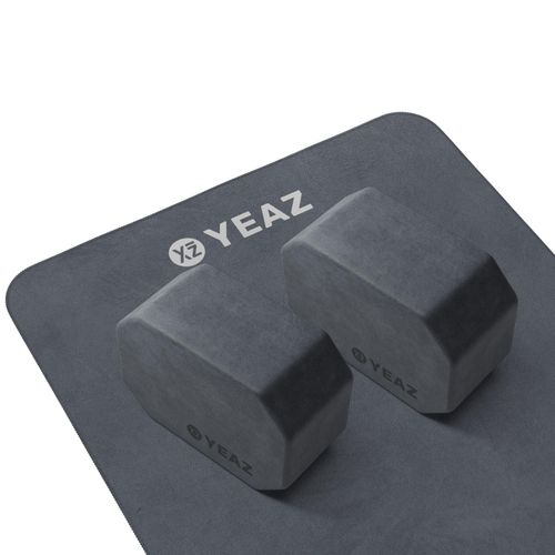 Yogablock YEAZ "Set - Yoga-Blöcke & Handtuch NEXT LEVEL", schwarz, Yogakissen, Yogablock